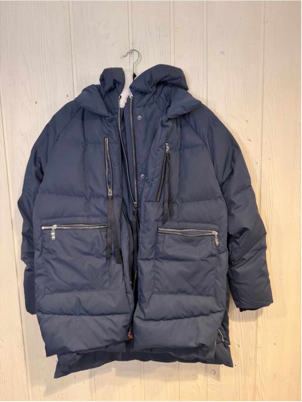 Women's Orolay Puffer Jacket Size 28B Navy Blue & Orange